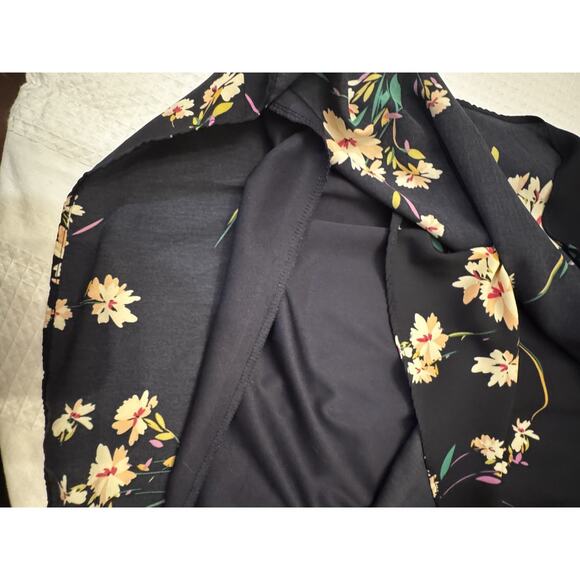 Akira Chicago Black Label Sz S Faux Wrap Floral Mini Dress Wedding Office Prep - Picture 11 of 11